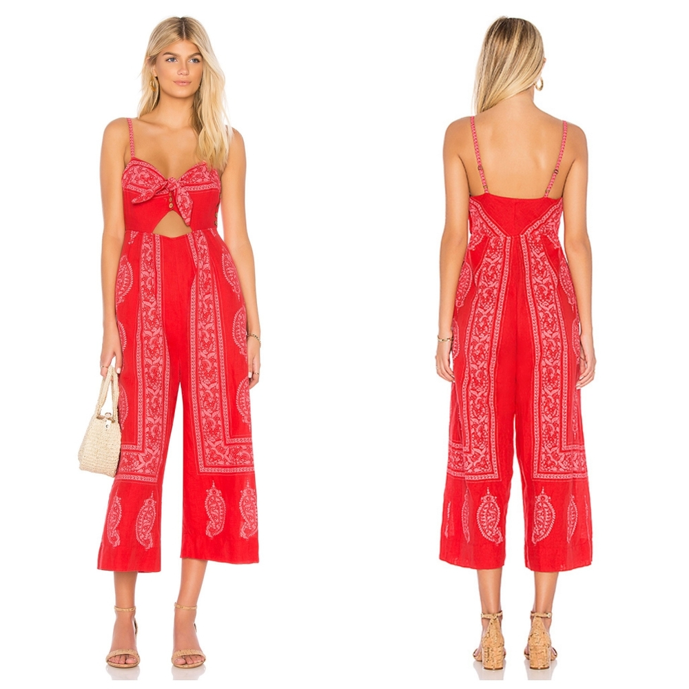 SOLD - Feel the Sun Jumpsuit in Red